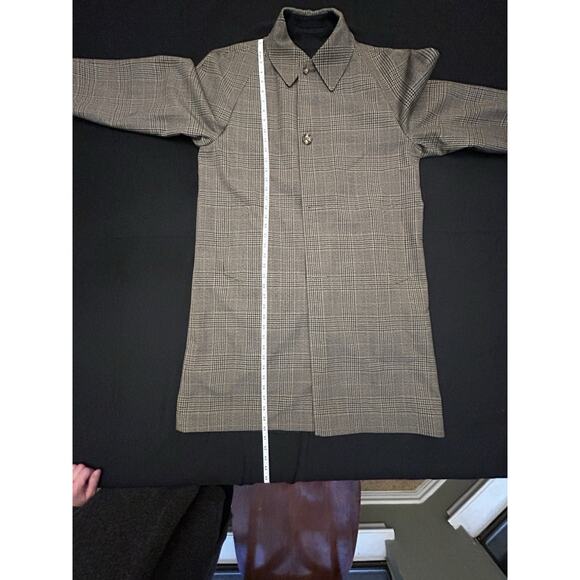 JC Cording & Co. Reversible Raglan Coat Men 38 M-Glen Plaid Wool/Black Vintage - Picture 15 of 16